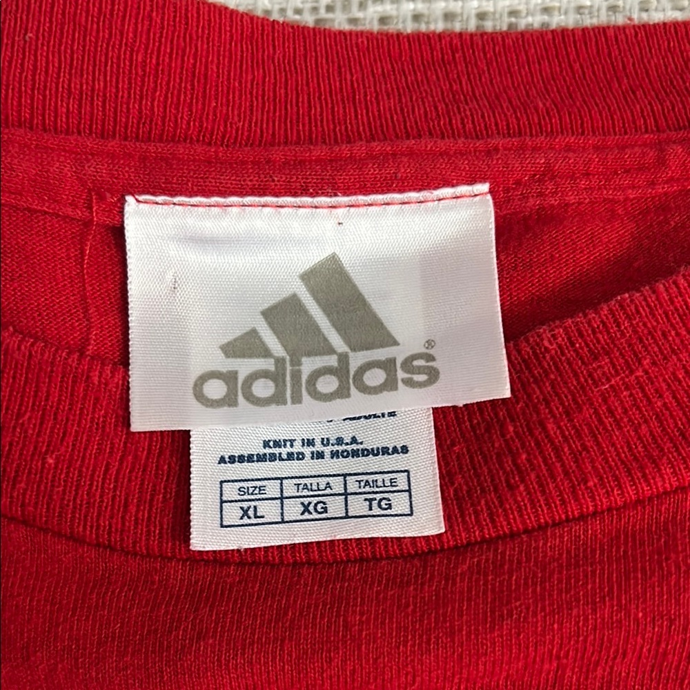 Adidas Red Crew Neck Tee - Picture 2 of 2
